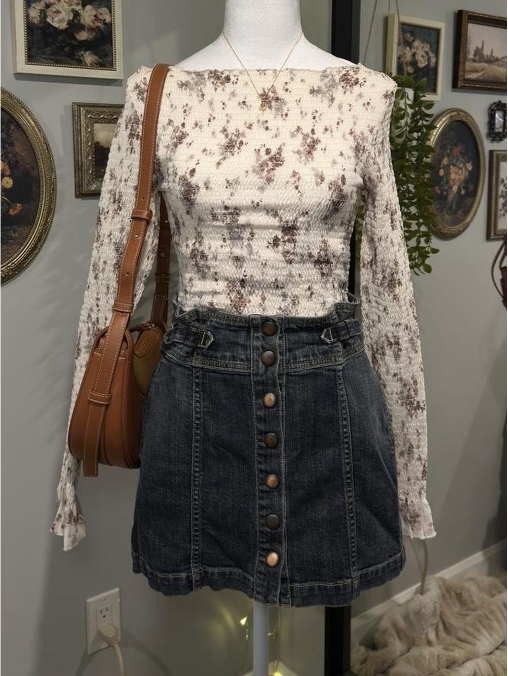Gap Y2K Button Front Denim Mini Skirt 💙